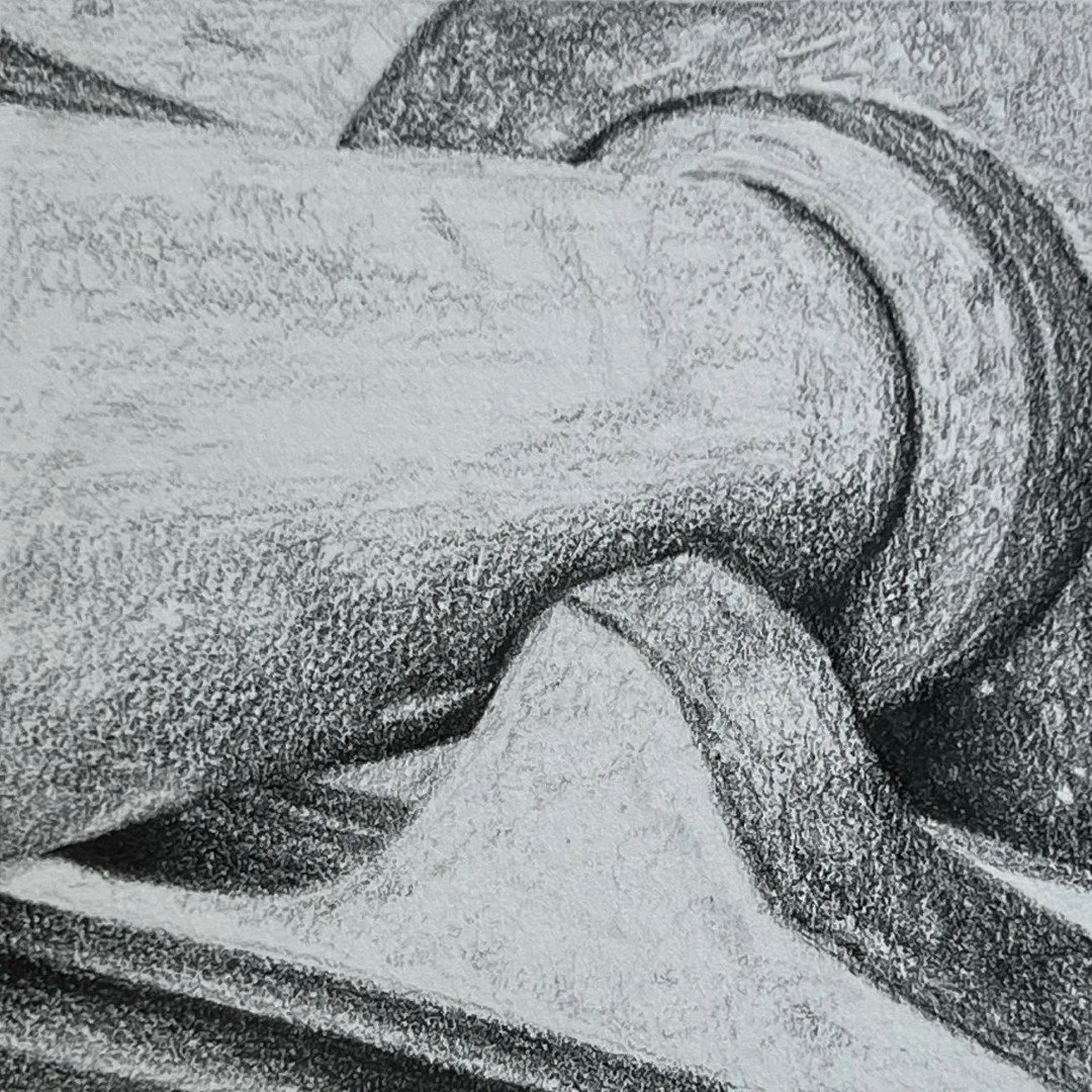 Pipe  2022  Graphite on paper  8 x 8 cm 