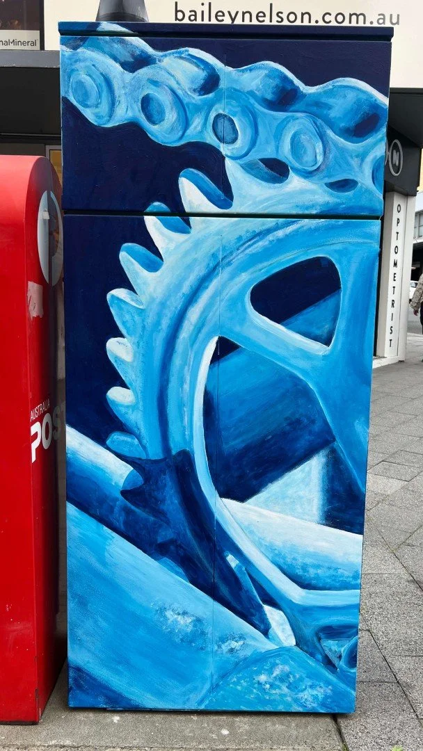 Ride, Baby, Ride 2023 Acrylic Urban Smart Projects commission Cnr Collins and Murray Sts Nipaluna