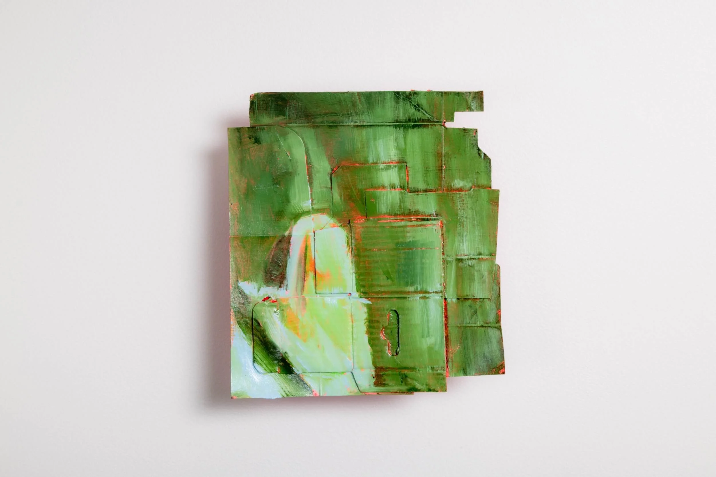 Reckless  2025  Oil and acrylic on repurposed cardboard  