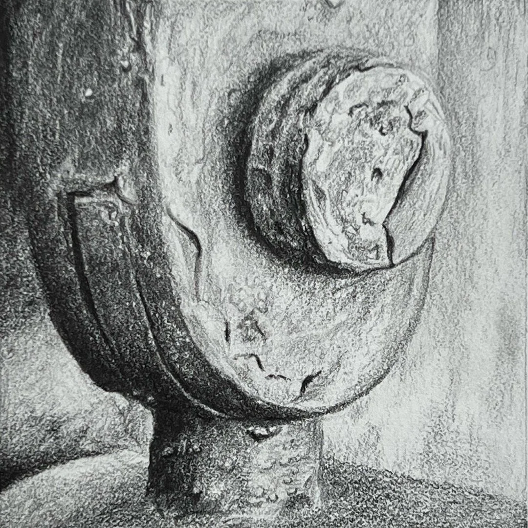 Metal  2022  Graphite on paper  8 x 8 cm