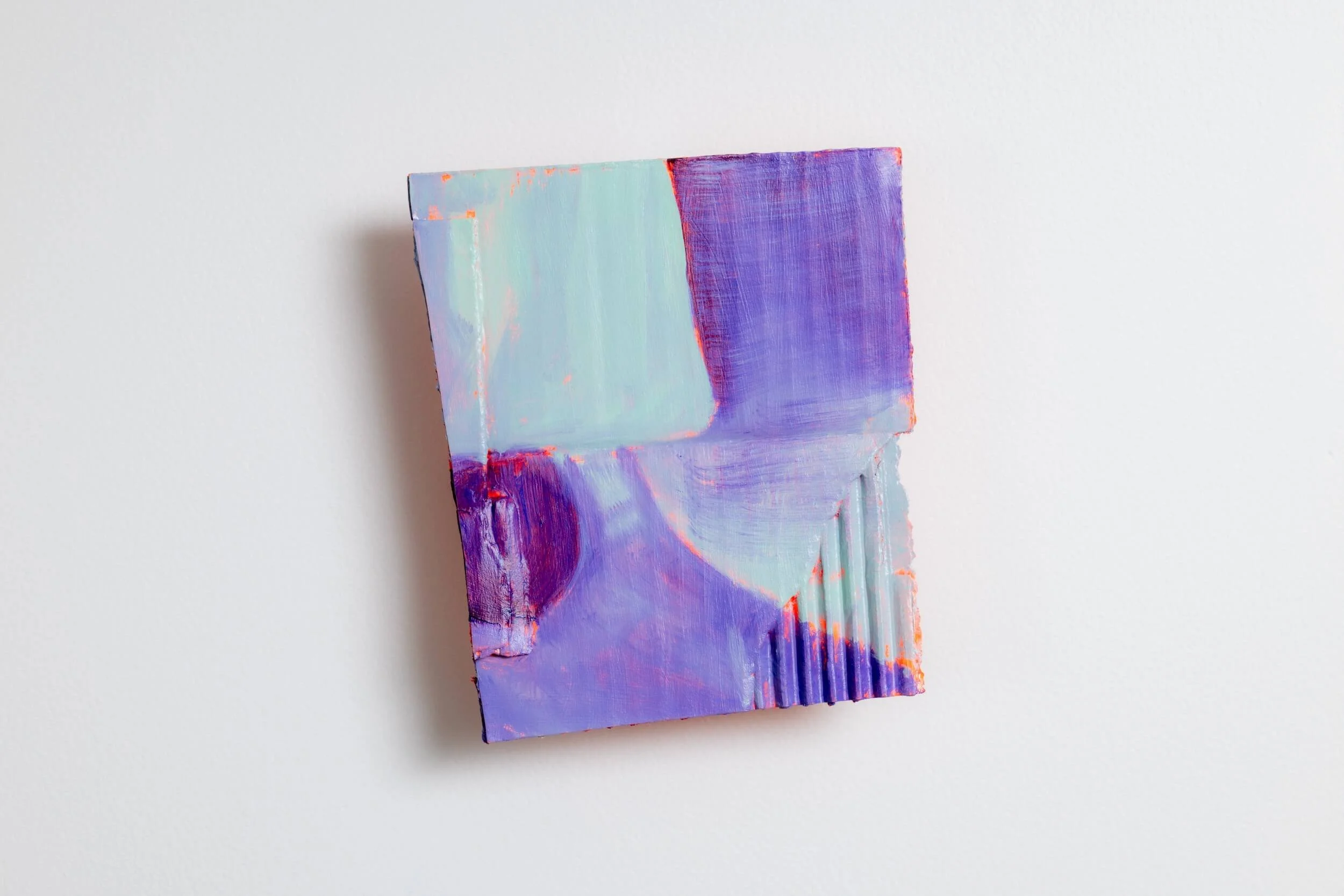 Freeze  2025  Oil and acrylic on repurposed cardboard  