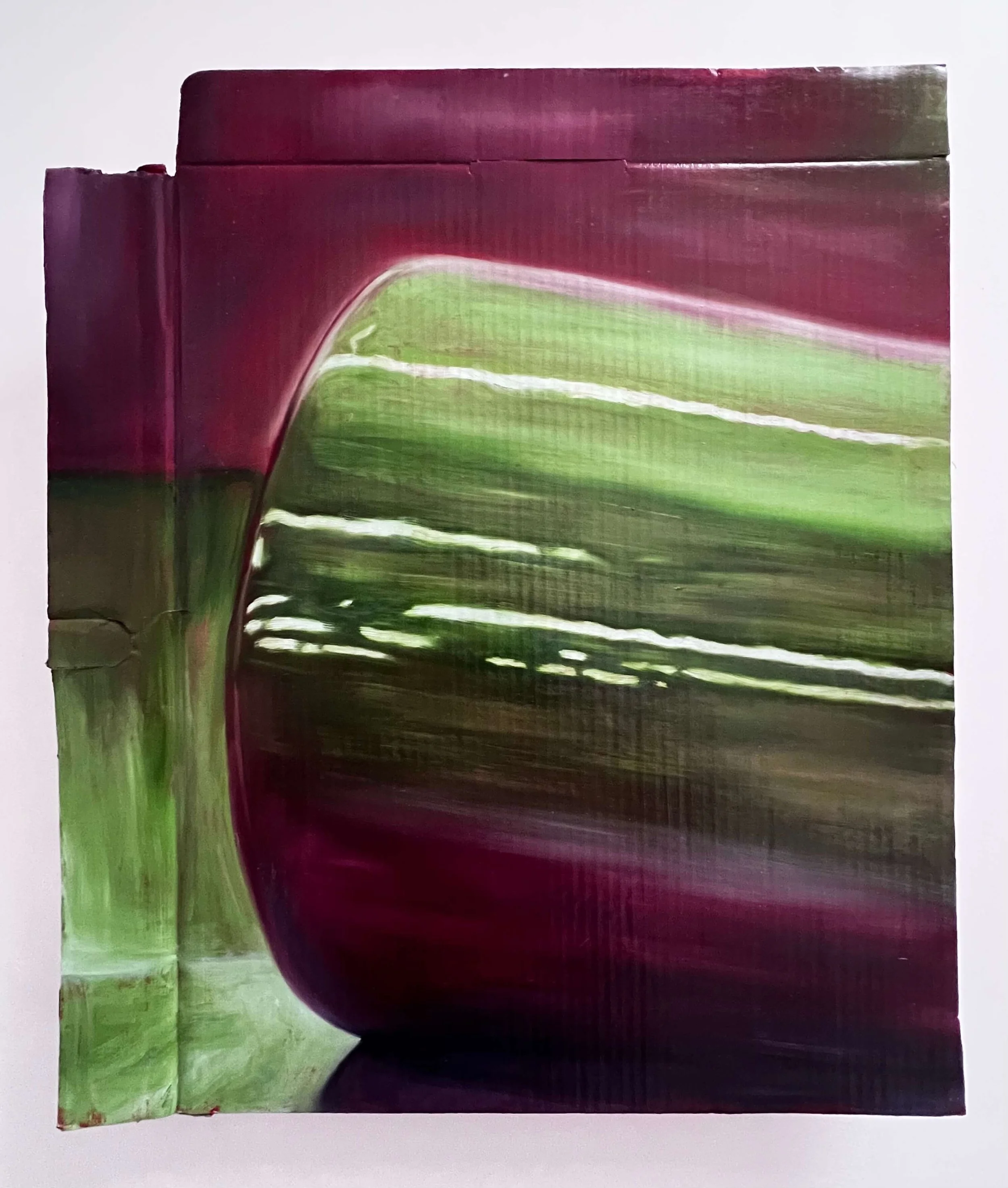 Rachel's VI   2026   Oil and acrylic on repurposed cardboard   67 x 57.5 cm