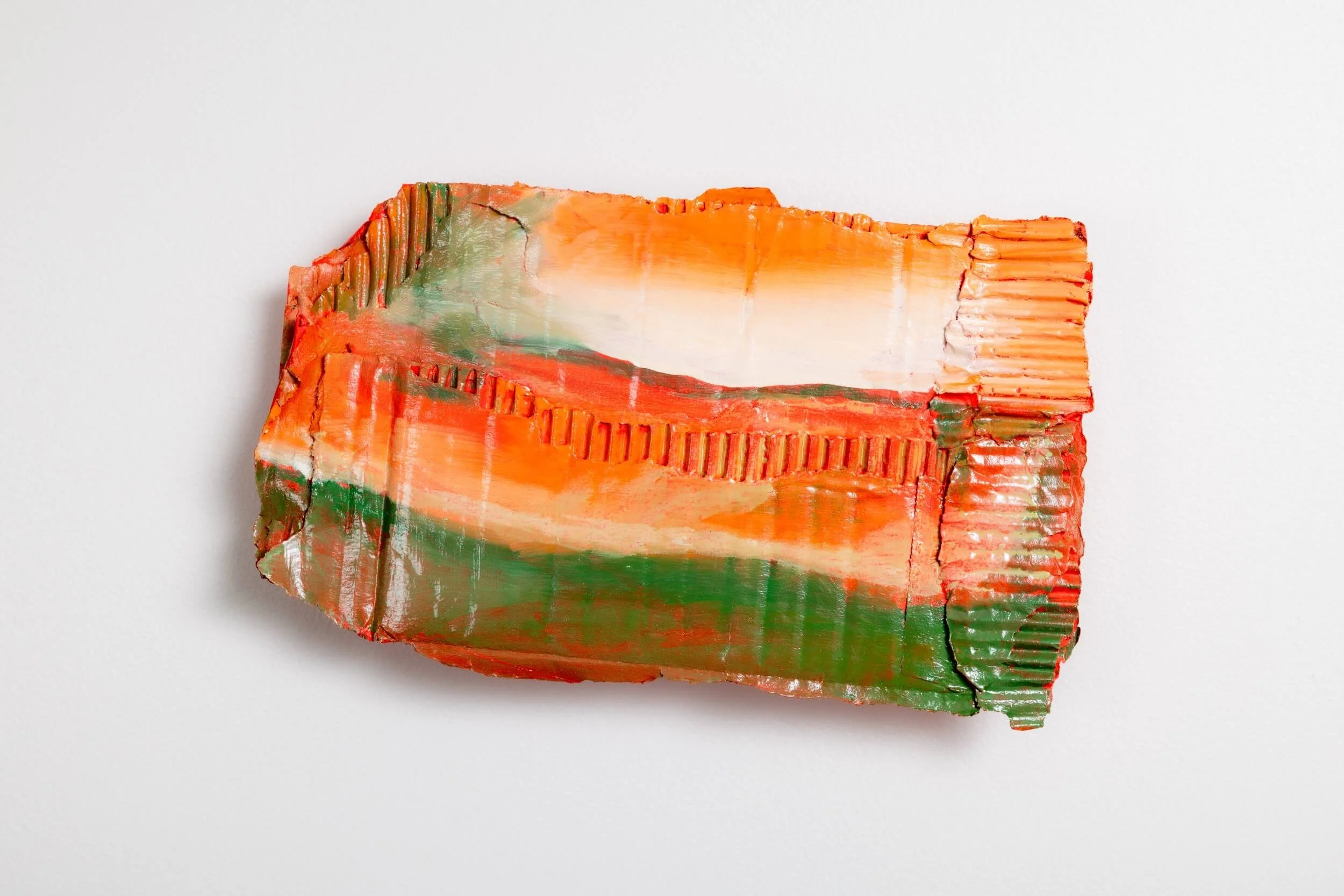 Insomnia  2025  Oil and acrylic on repurposed cardboard  