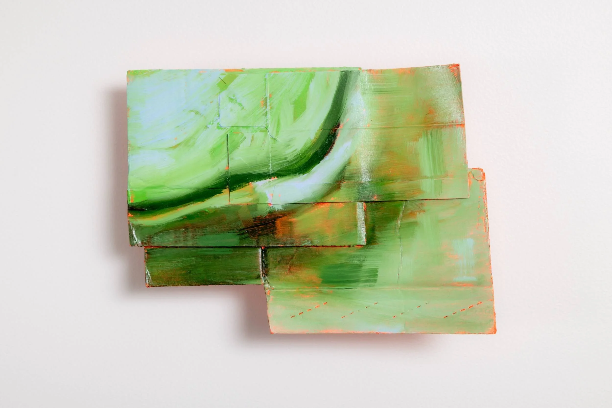 Intrusion  2025  Oil and acrylic on repurposed cardboard  