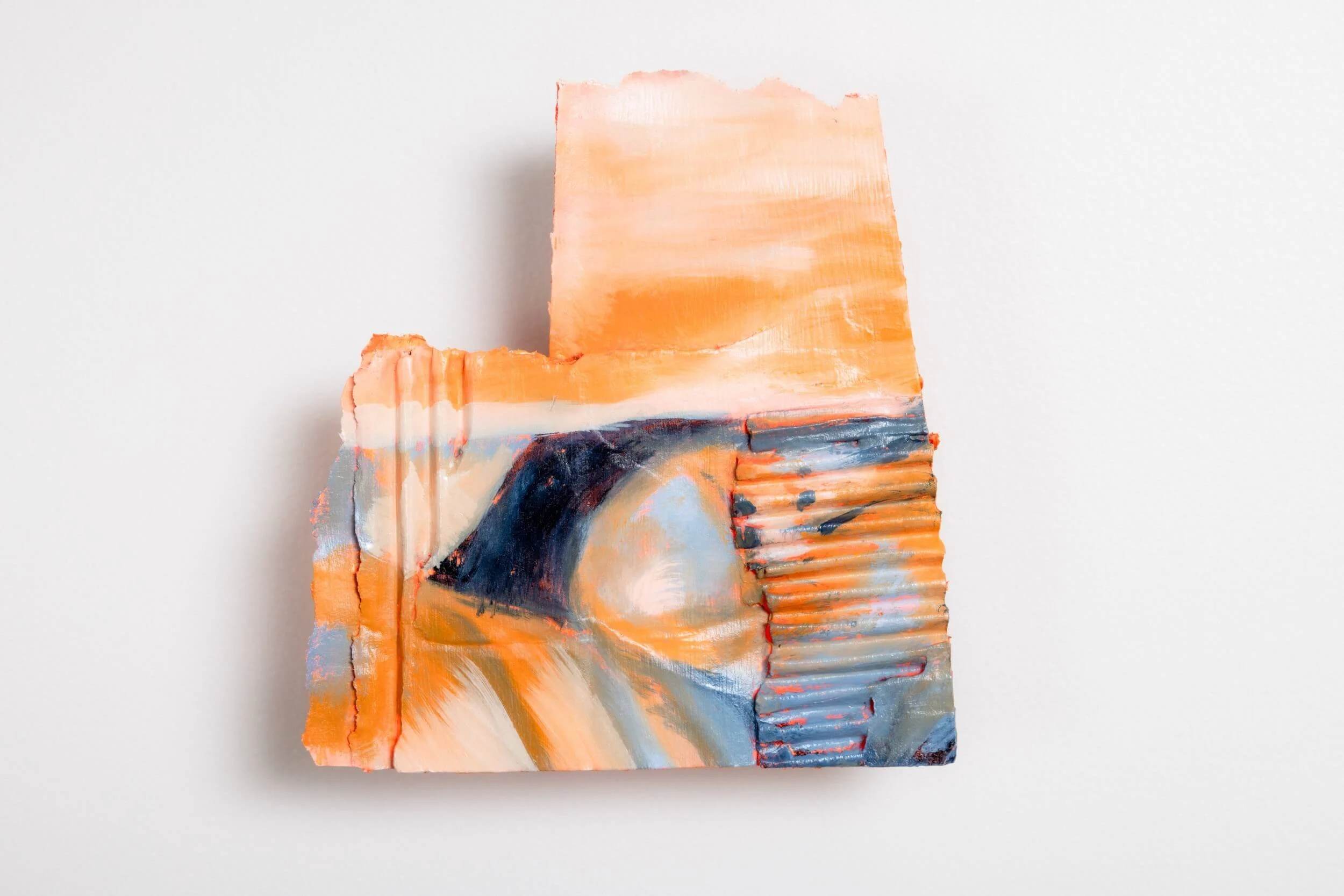 Unsafe  2025  Oil and acrylic on repurposed cardboard  