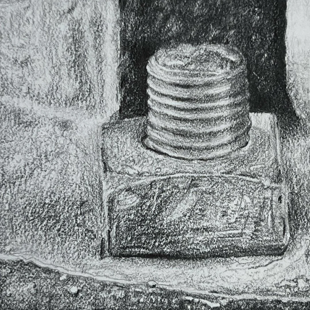 Nut  2022  Graphite on paper  8 x 8 cm