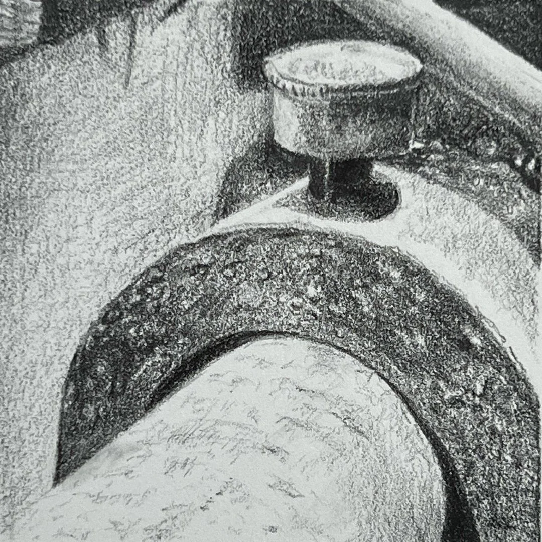 Collar  2022  Graphite on paper  8 x 8 cm