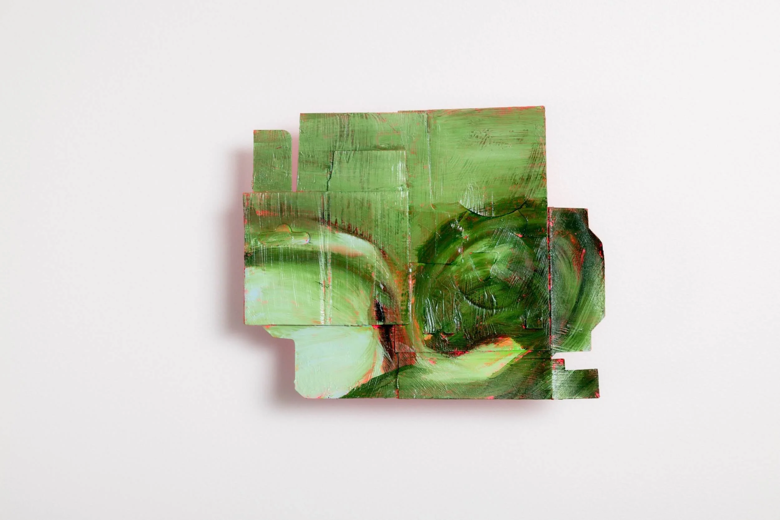 Fatigue  2025  Oil and acrylic on repurposed cardboard  