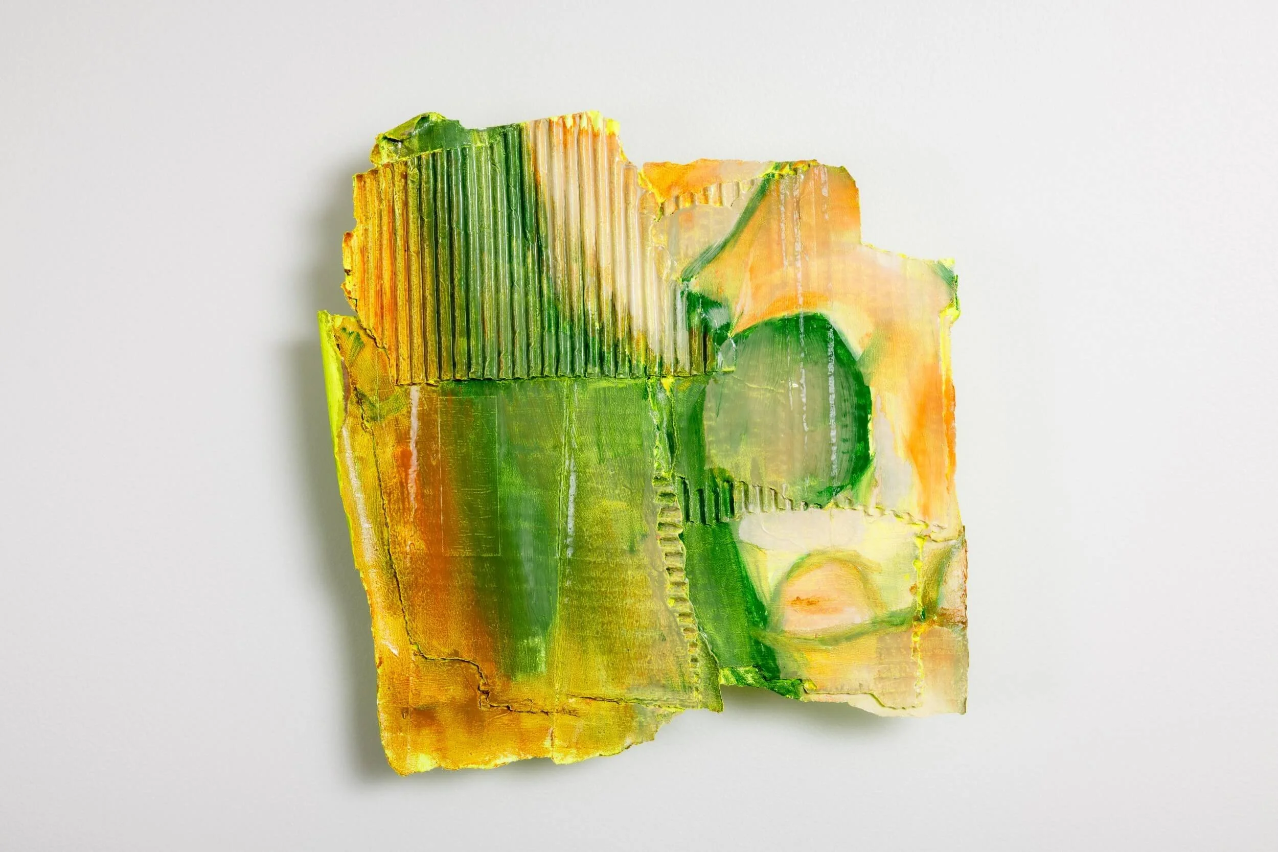 Shame  2025  Oil and acrylic on repurposed cardboard  