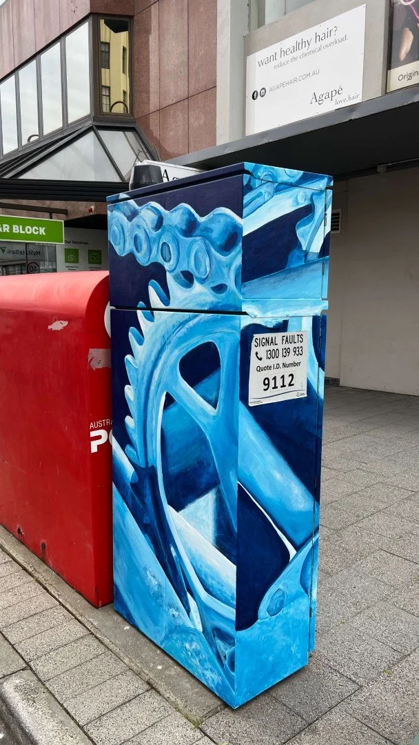 Ride, Baby, Ride 2023 Acrylic Urban Smart Projects commission Cnr Collins and Murray Sts Nipaluna