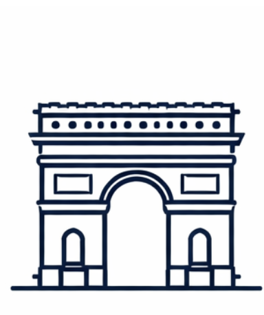 Arc de Triomphe landmark icon representing Paris France