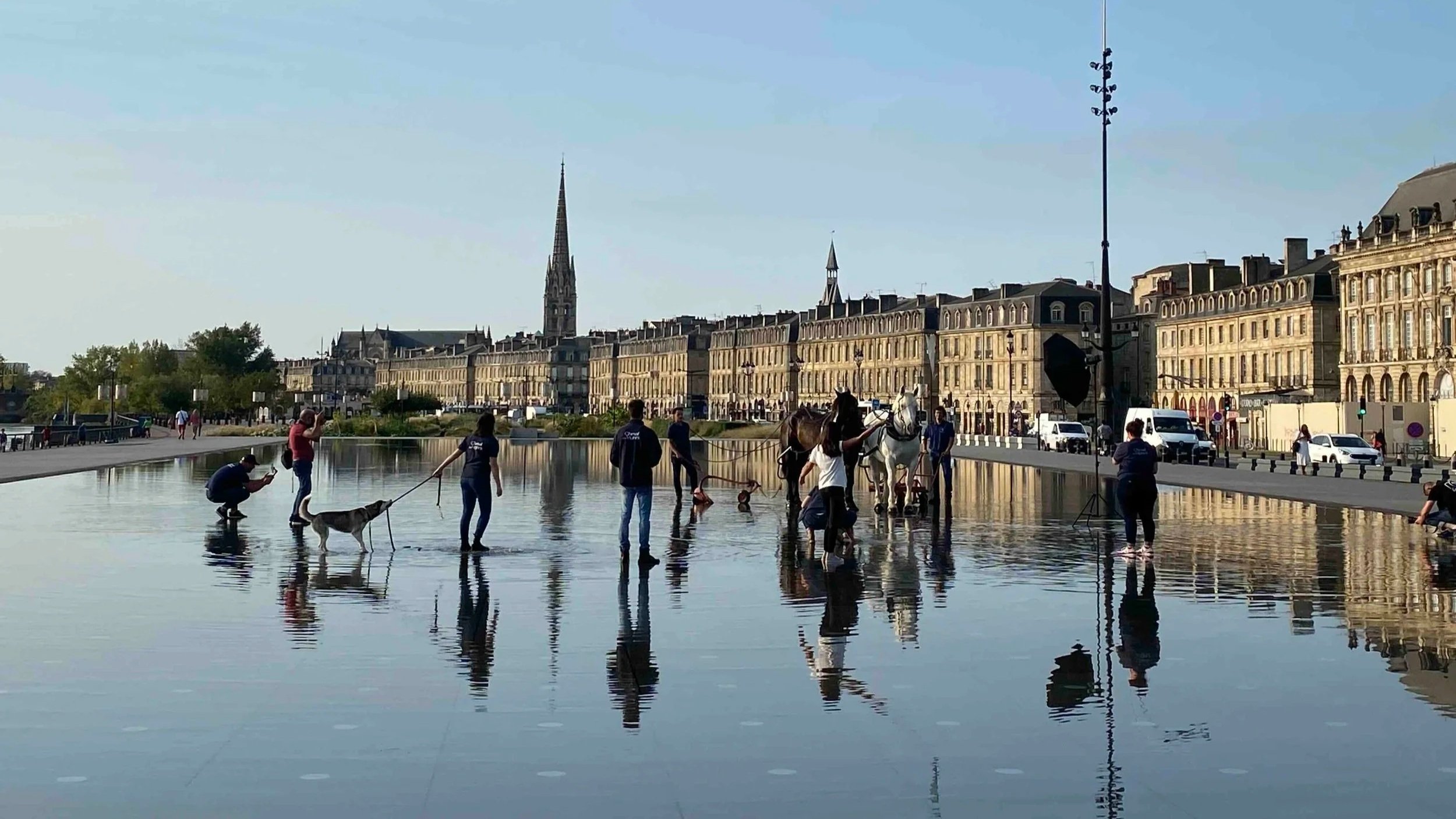 Bordeaux waterfront and Place de la Bourse reflecting daily life in a French city