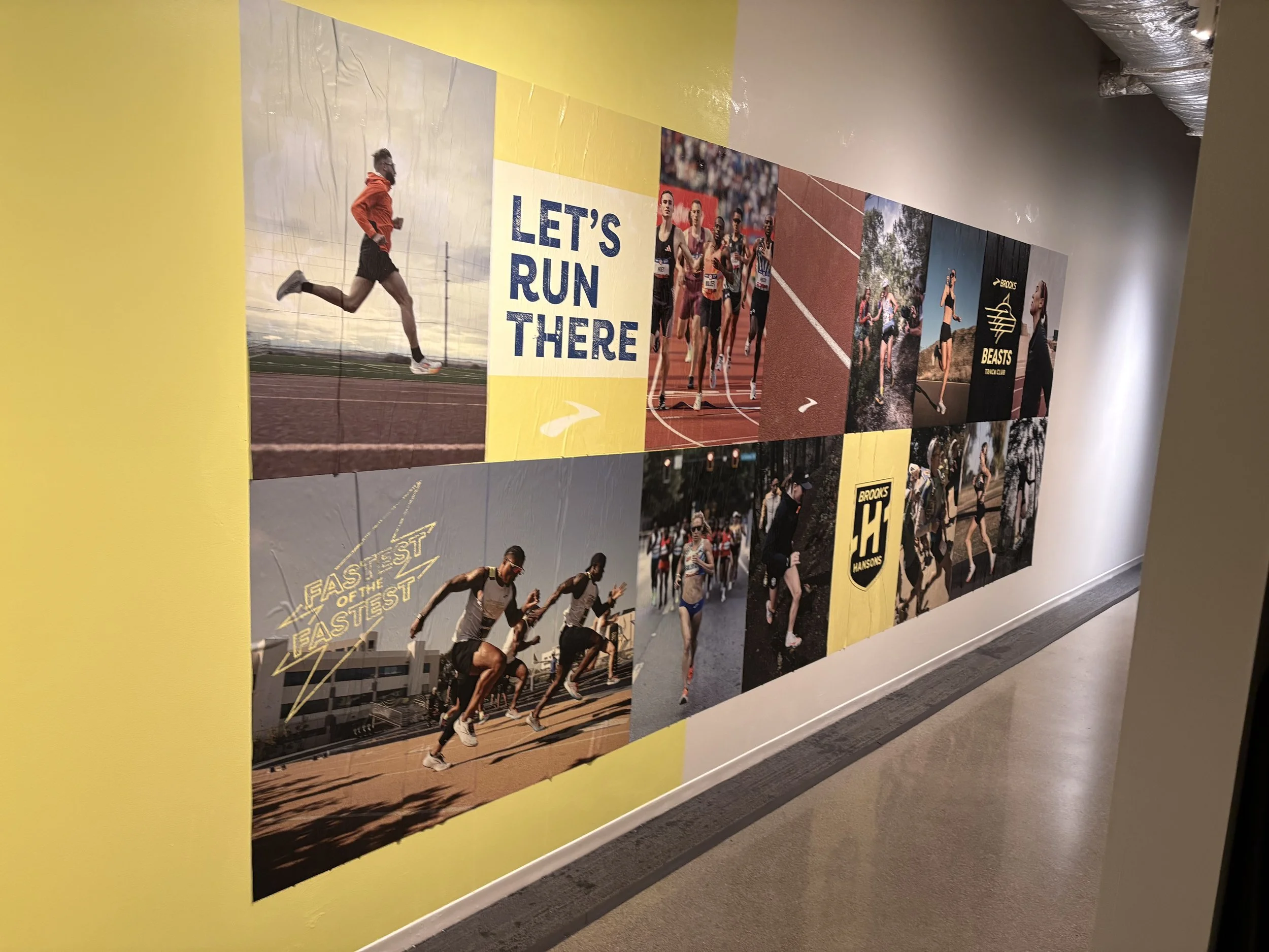 indoor wheat paste poster installed in office space