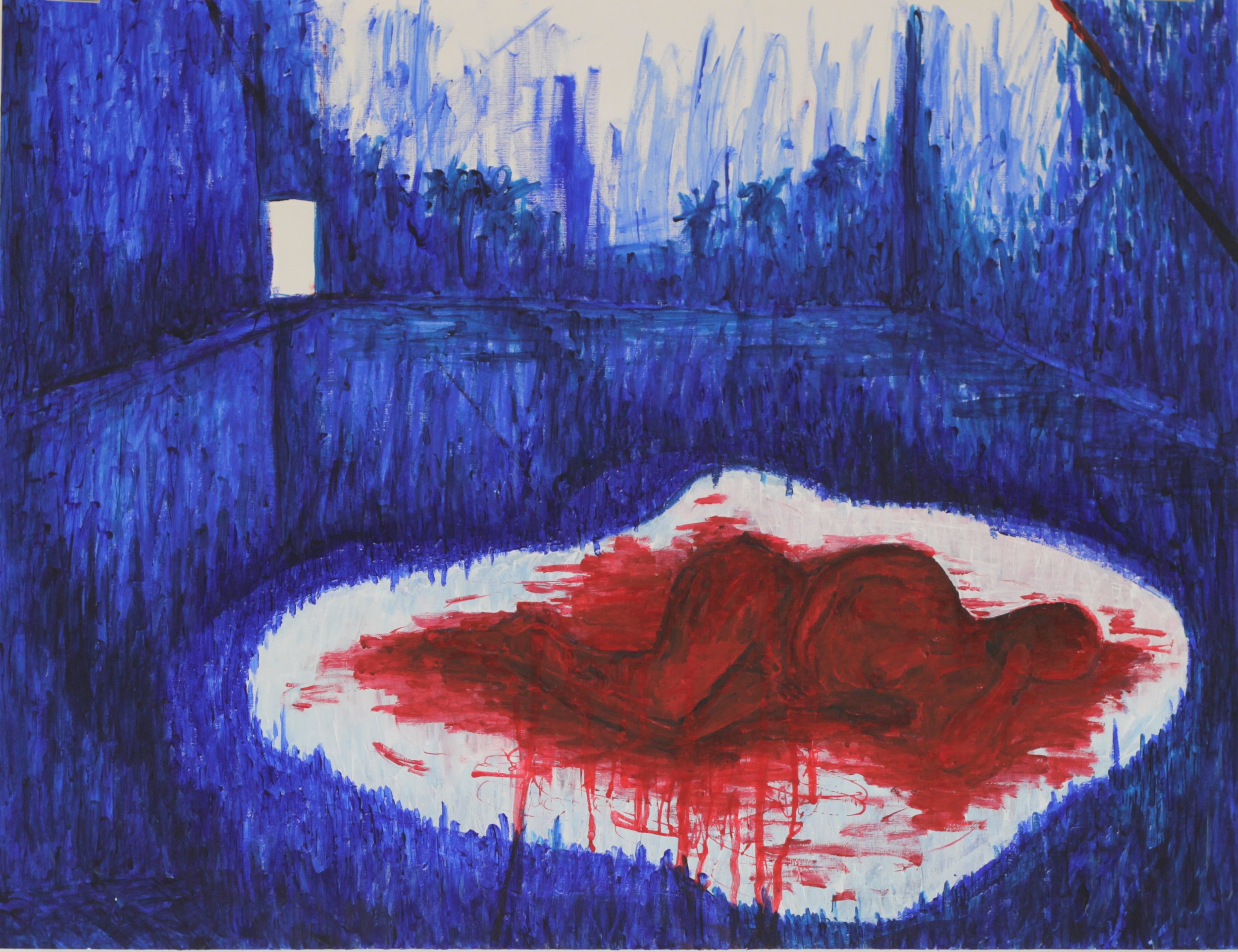I'm one of you, you're one of us; 2026, Acrylic and ink on oil paper, 50x65cm