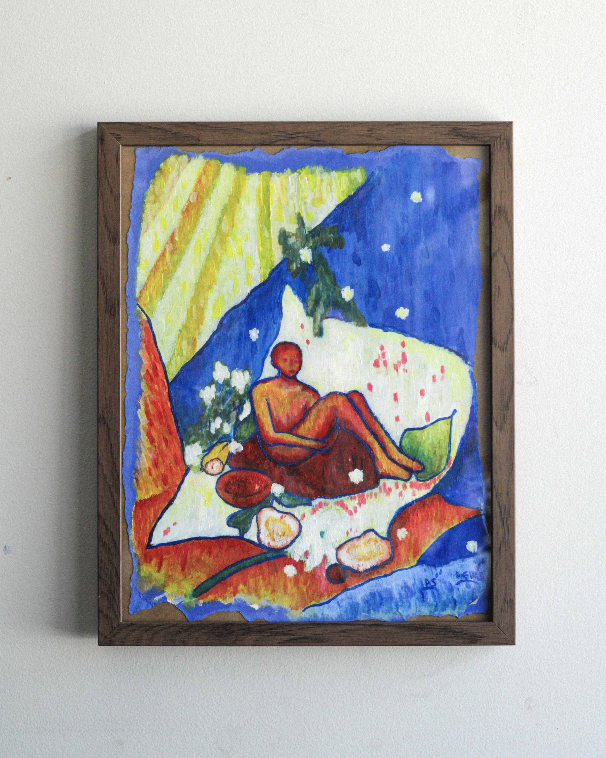 Bad Land; 2025, Acrylic on paper in frame, 26x35cm, (f. 30.5x38cm)