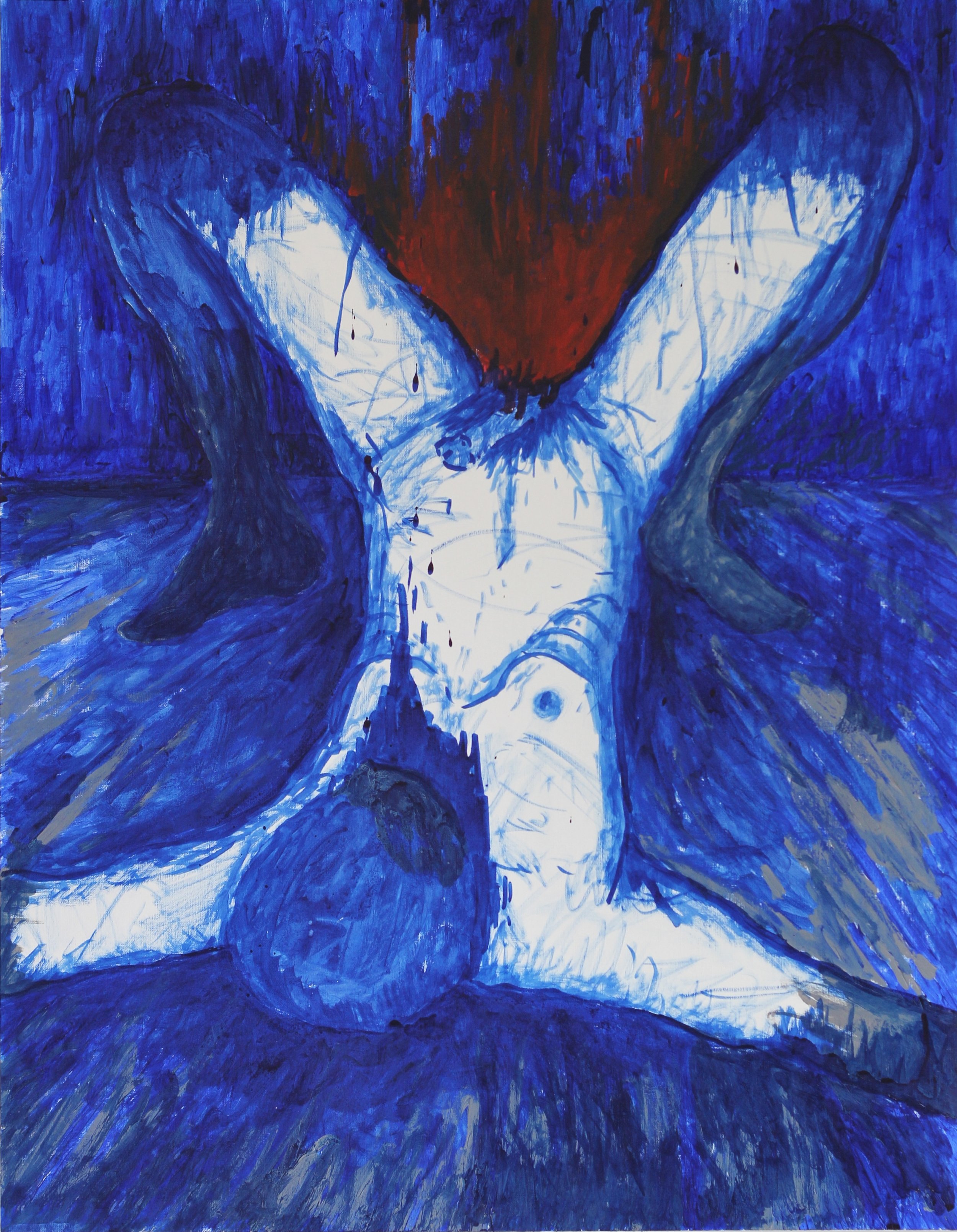 Seeking Comfort; 2026, Acrylic and ink on oil paper, 65x50cm
