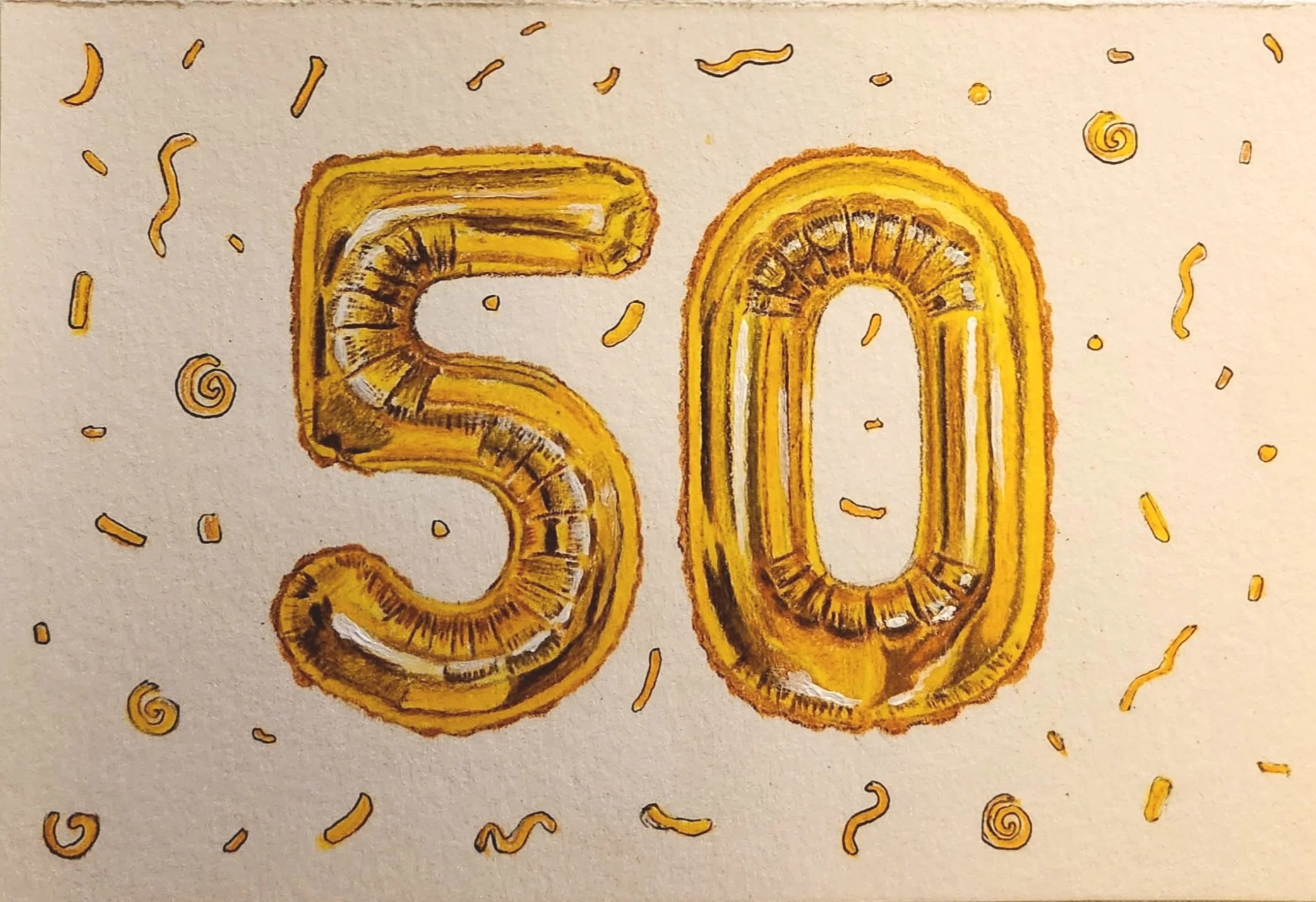 Pencil crayon, marker, gel pen