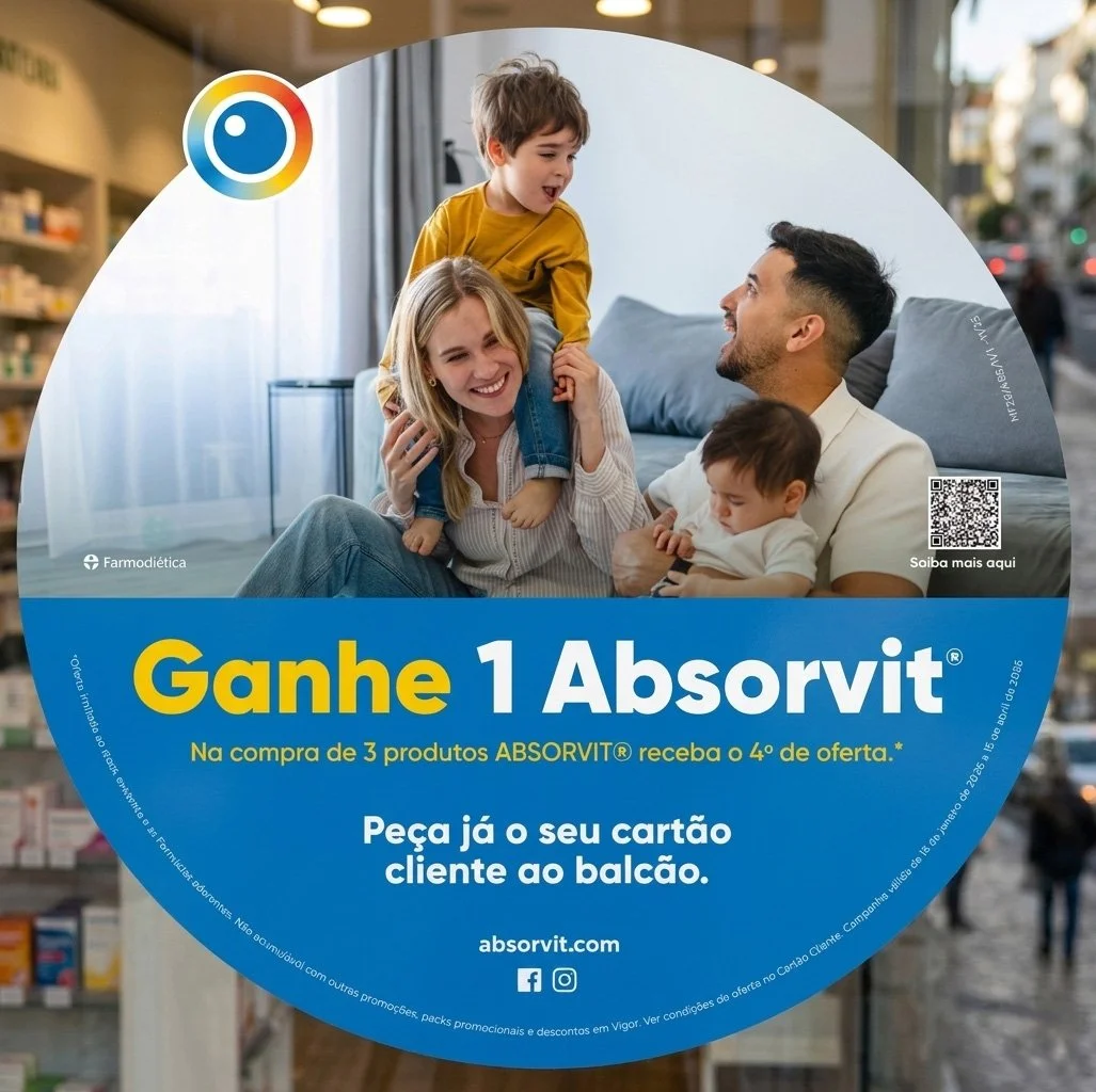 Group of a smiling woman, dark-haired man, and two children enjoying a playful moment inside a store or pharmacy. The woman is holding a child on her shoulders, and the man is holding a smaller child. The group is happy and interacting with each othe