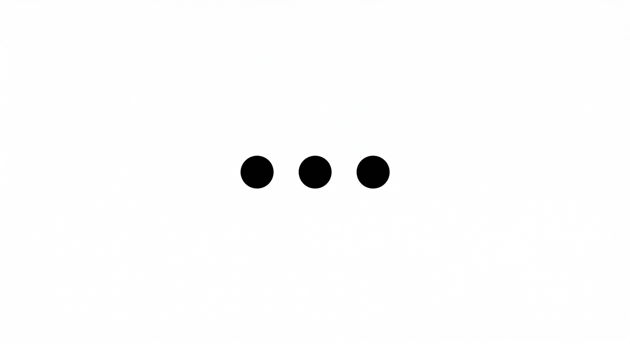 Loading icon with three black dots on a white background.