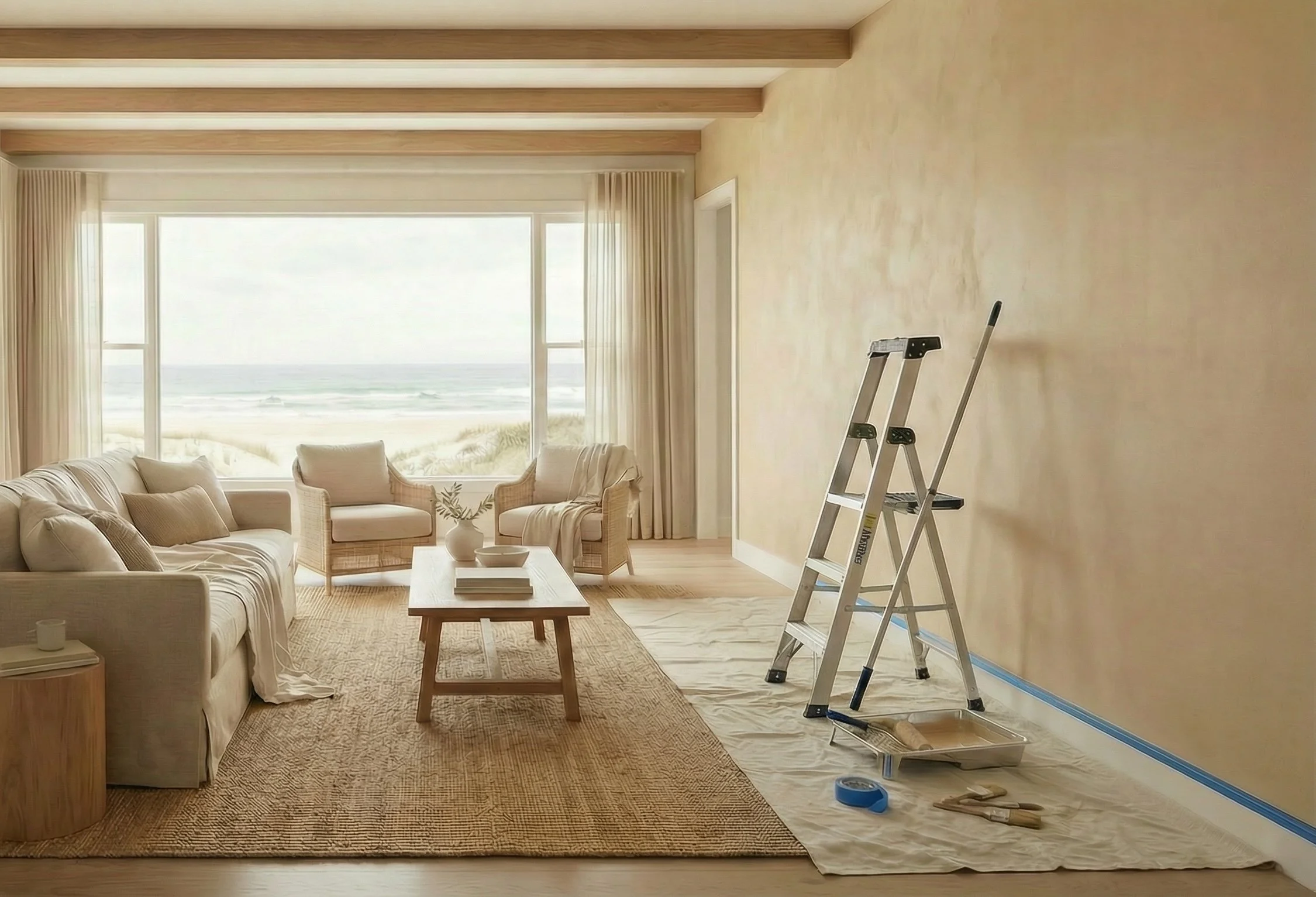 Bondi House Ceiling painting and interior wall finishing in residential home 