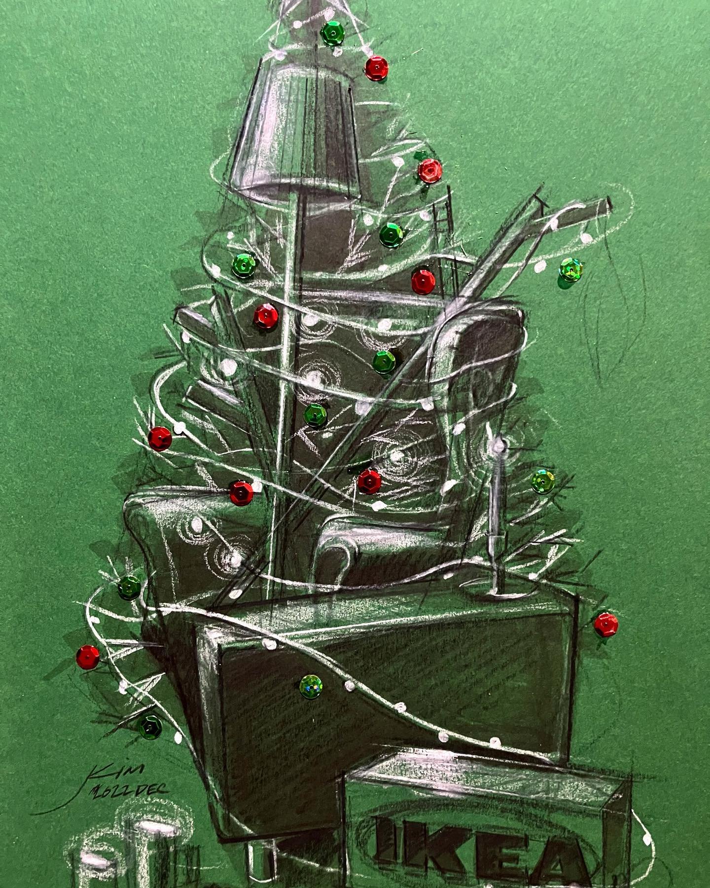 Julklapp for my colleagues. Find the seven IKEA products hidden in the sketch&hellip;