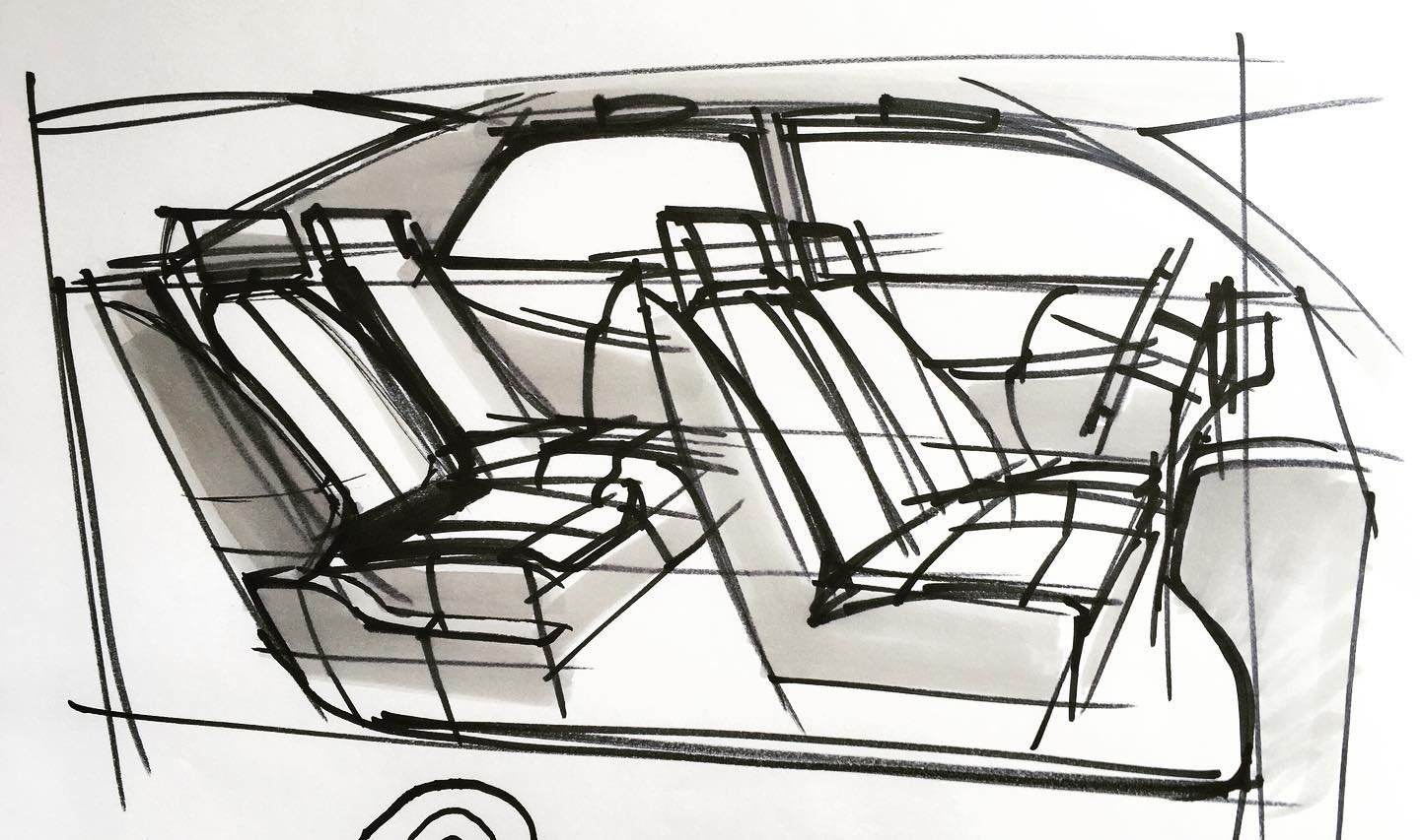 A quick 12-15 min interior sketch with felt tip and grey markers for an Advanced Sketch class at @lusid.se Thanks for the invitation! @sjodelldesign