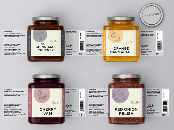Rick Stein jam and preserves packaging.