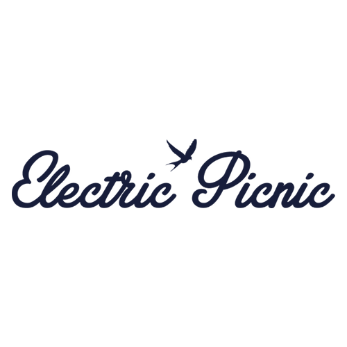 Logo with a bird flying above the text 'Electric Picnic' in cursive font.