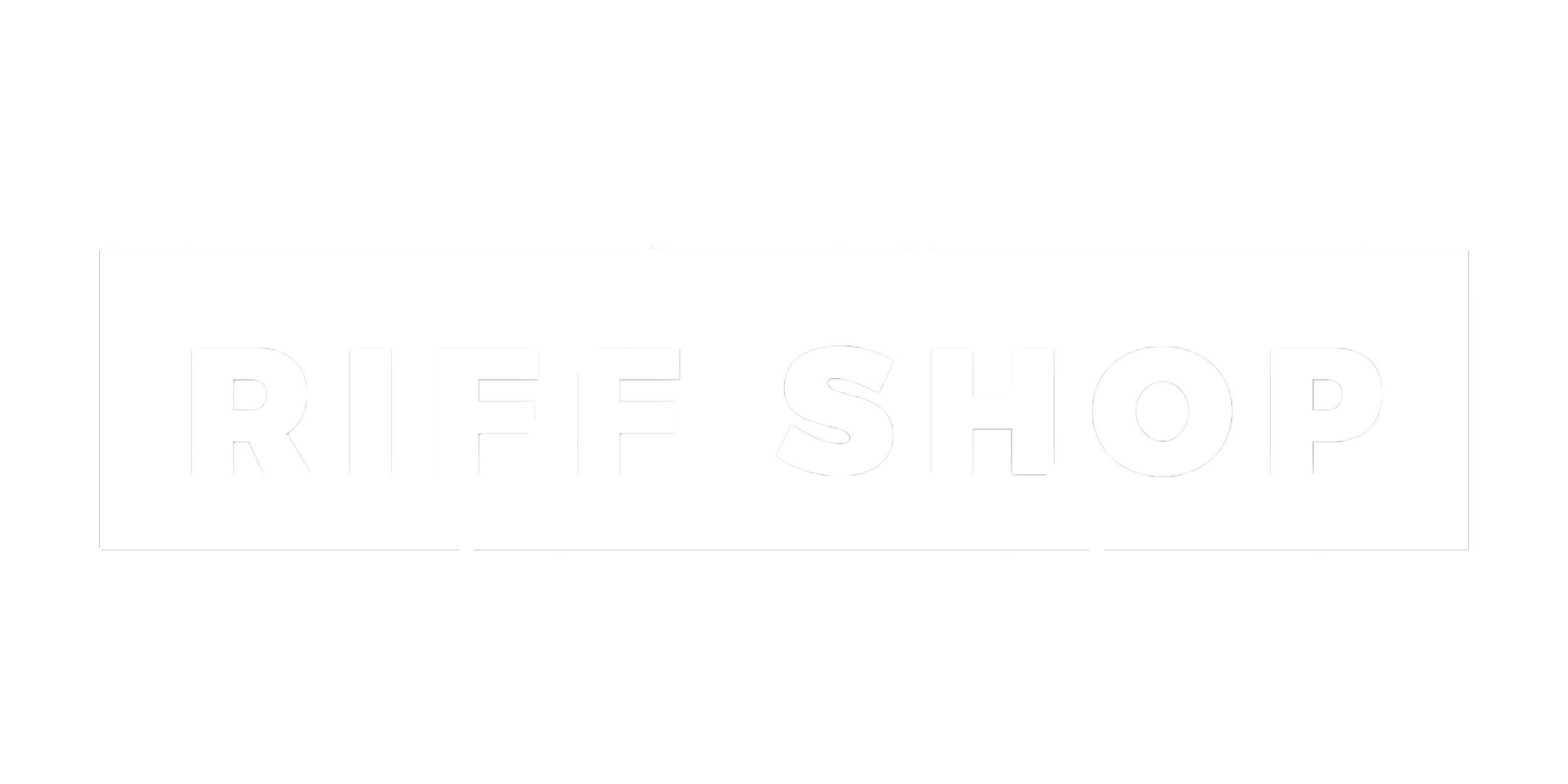 Black background with the text 'RIF SHOP' inside a white rectangle, overlaid with a white outline of a star and a triangle.
