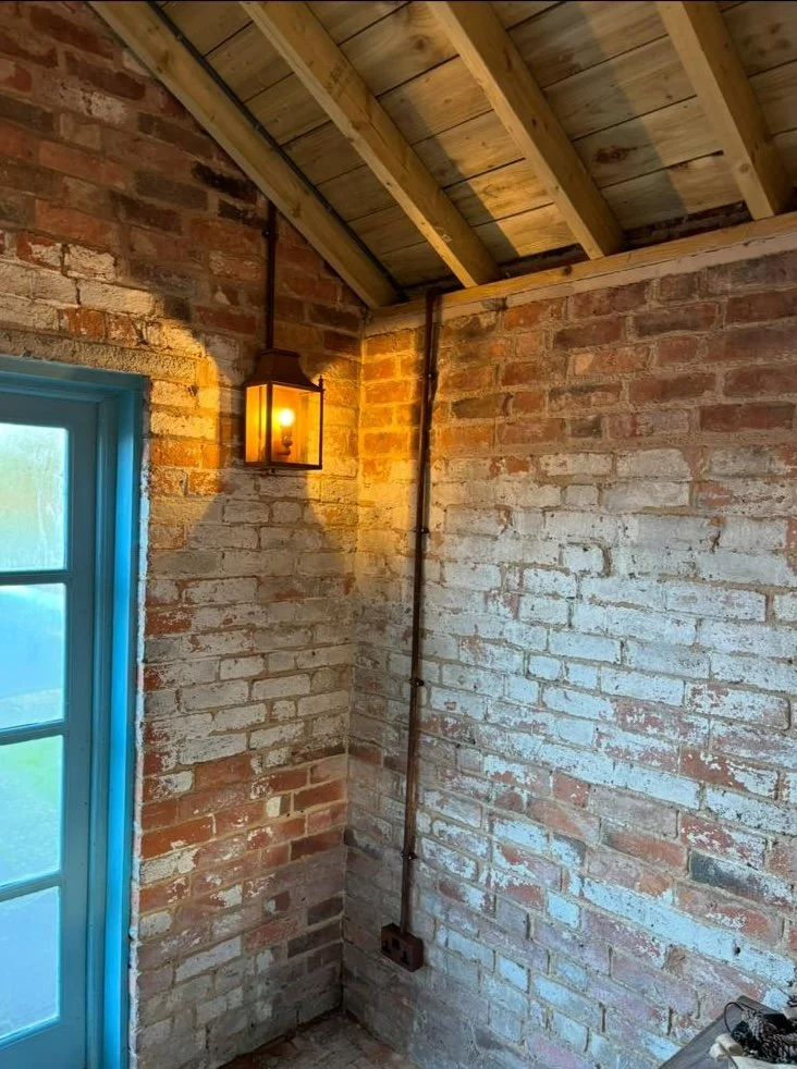 pool house lighting install