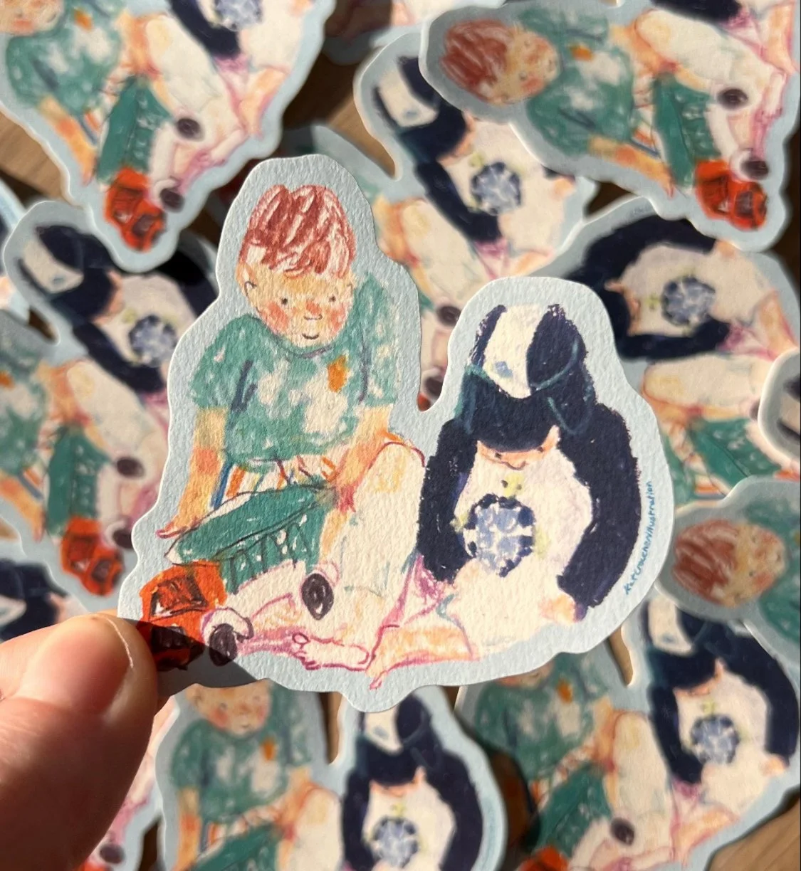 Beach day sketch sticker