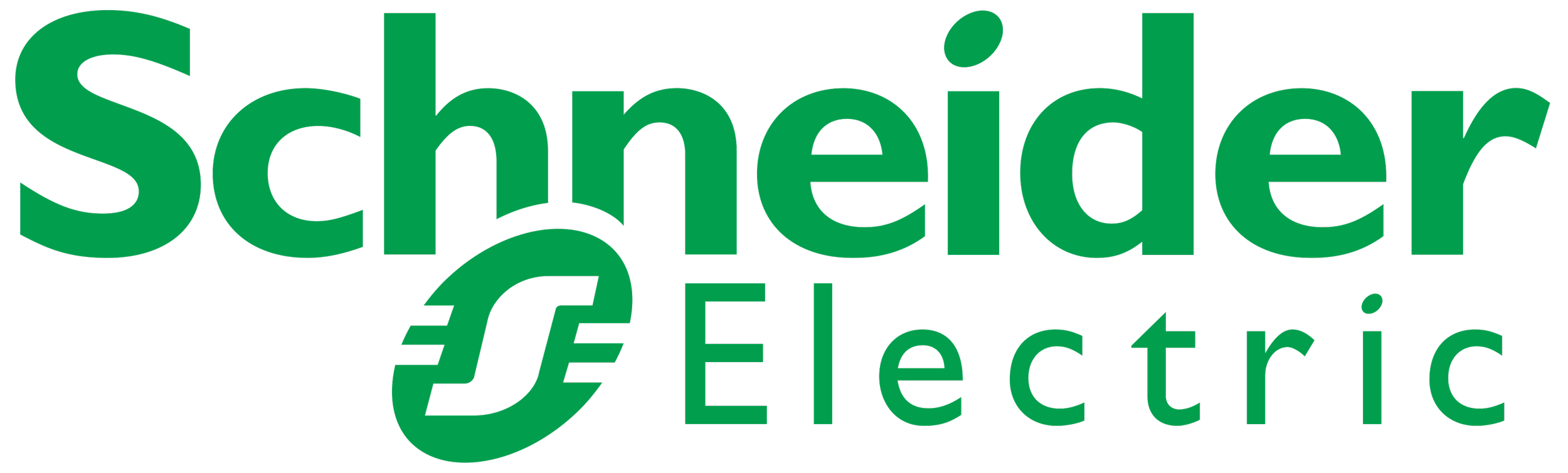 The image features the logo of Schneider Electric, with the company's name in green text. The word 'Schneider' is prominently displayed, with 'Electric' positioned below it.