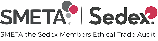 Logo of SMETA Sedex with the tagline 'SMETA the Sedex Members Ethical Trade Audit'.