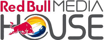 Red Bull Media House logo with stylized bull and circular design