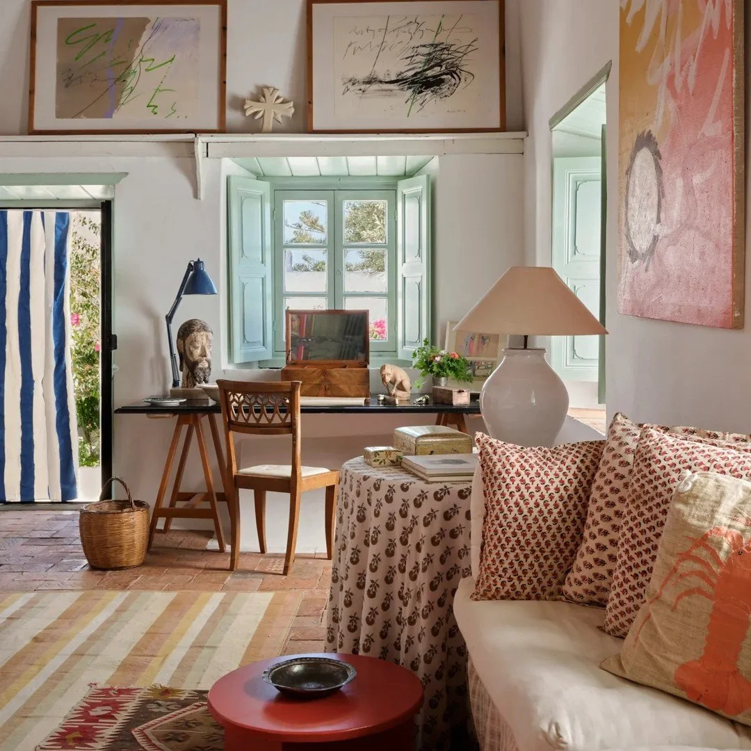 A glimpse into the home of the brilliant John Stefanidis, crafted with his late partner, artist Teddy Millington Drake, on the stunning island of Patmos, Greece. ✨ John has always been one of my favorite interior designers&mdash;his impeccable eye fo