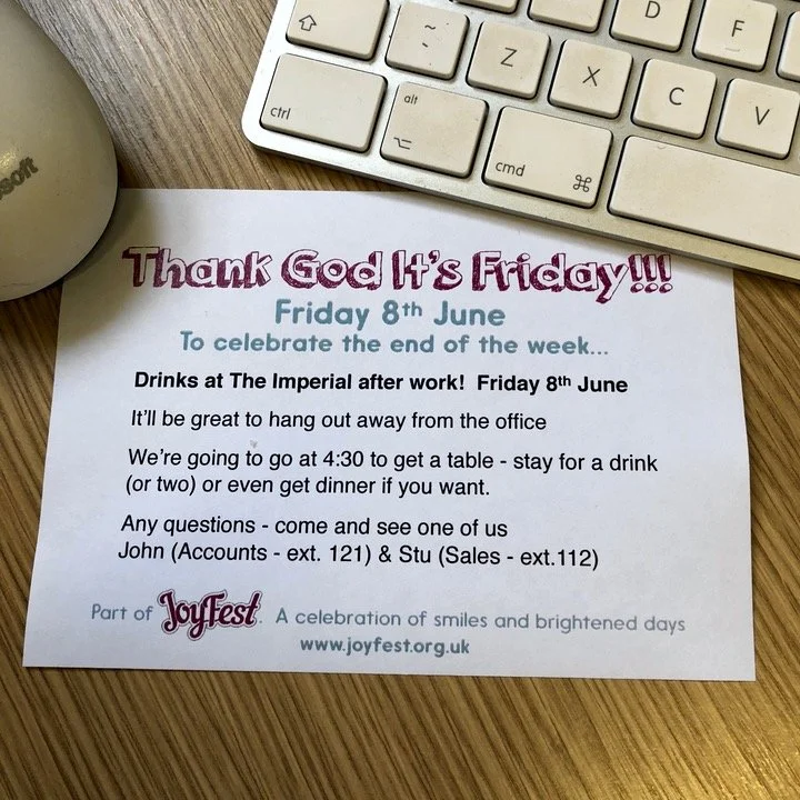 Organise after-work drinks