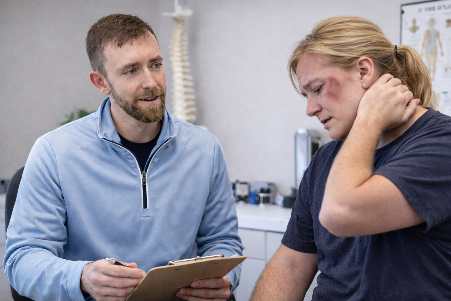 Car accident injury consultation with Dr. Joel Ardner in TIffin, Ohio clinic