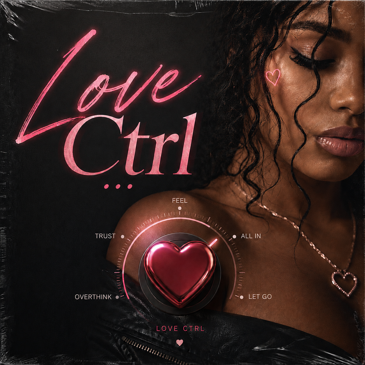 Love Ctrl: Love Ctrl album cover by Personacation, featuring a woman beside a neon pink Love Ctrl design.