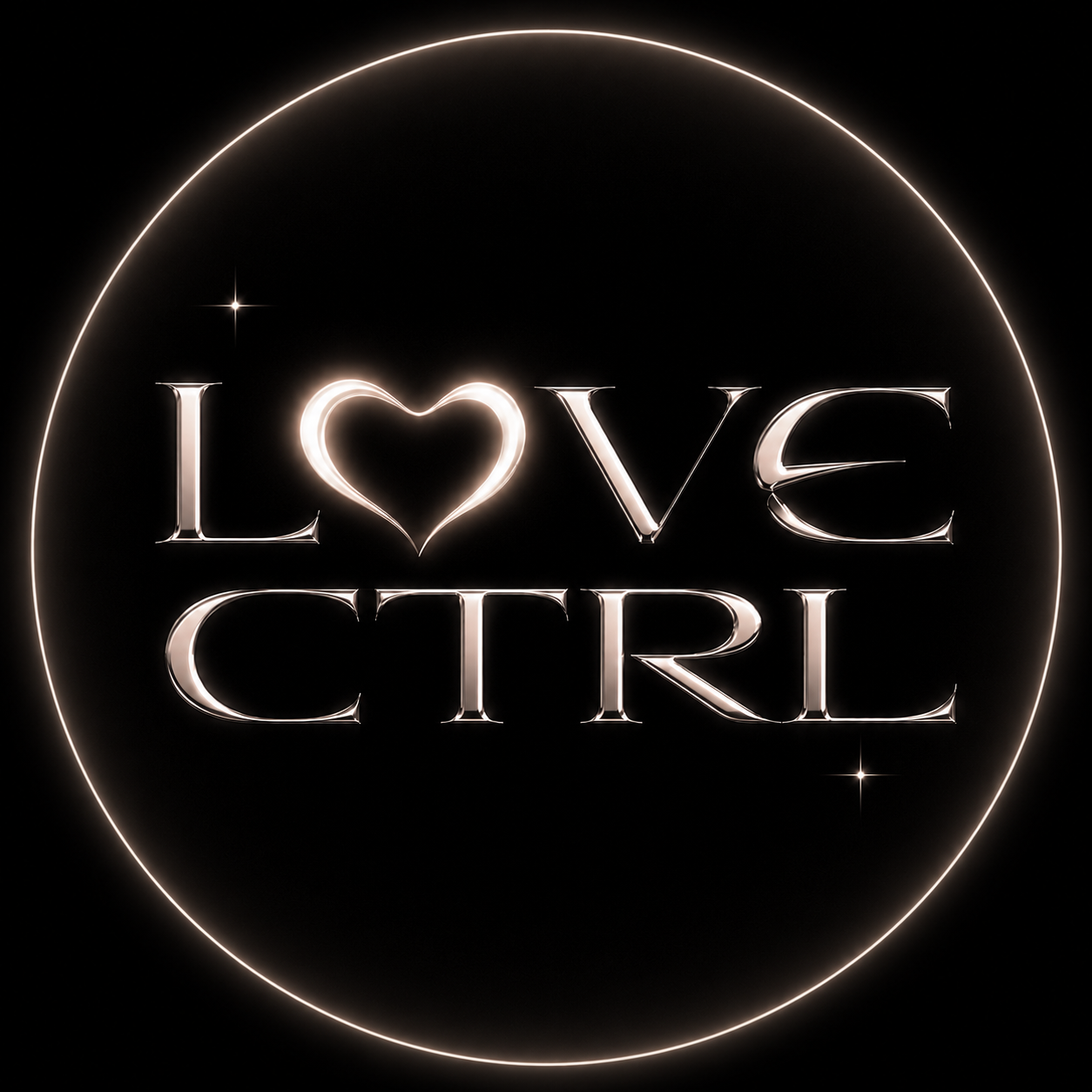 Neon sign with the words 'LOVE' and 'GIRL', where the 'O' in 'LOVE' is a heart shape, and the sign is surrounded by a luminous circle.
