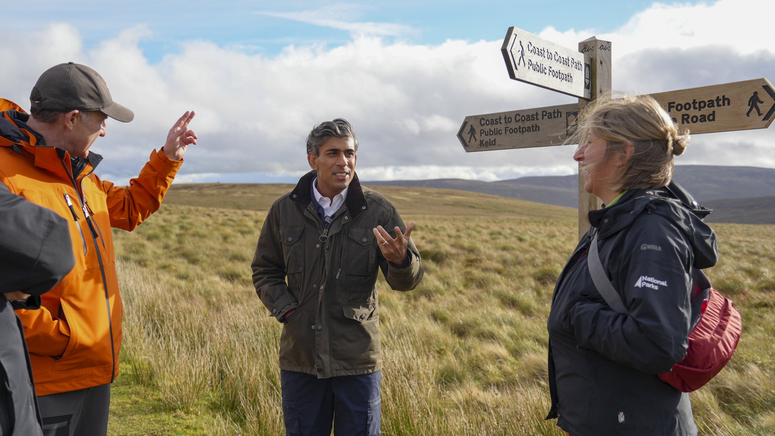 Former Prime Minister Rishi Sunak on a walk in the Yorkshire countryside.