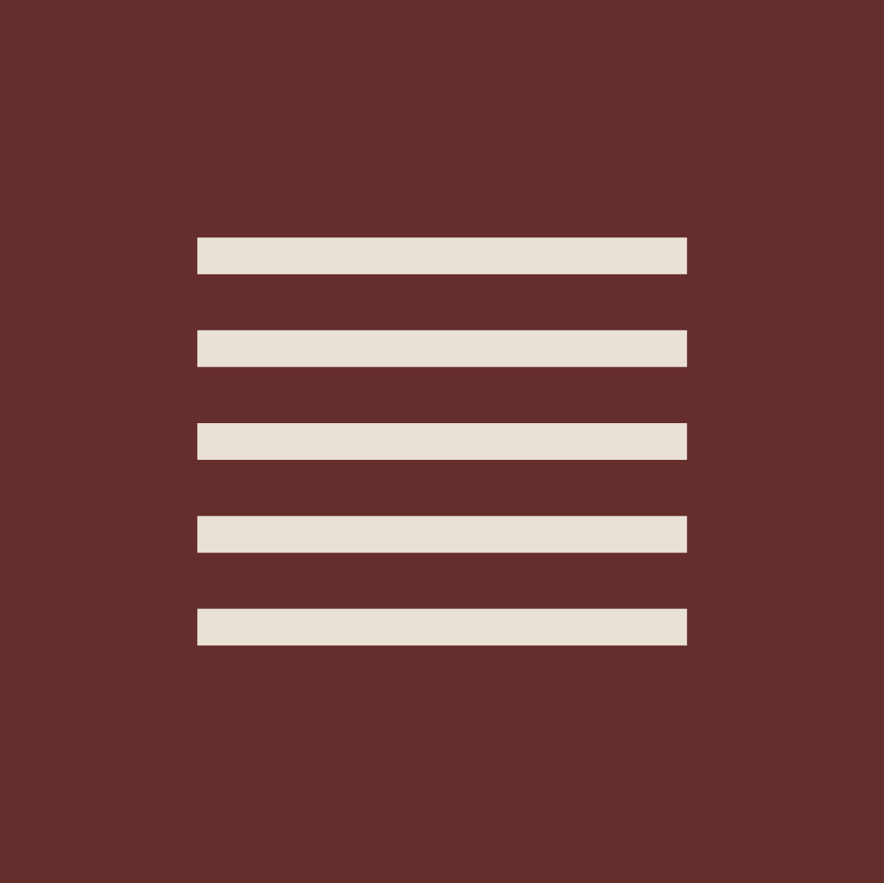 Creative Flair icon. A brown background with five horizontal beige bars stacked evenly.