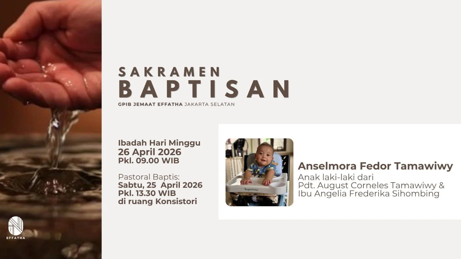Sakramen Baptisan 26 April 2026-GPIB Effatha Jakarta