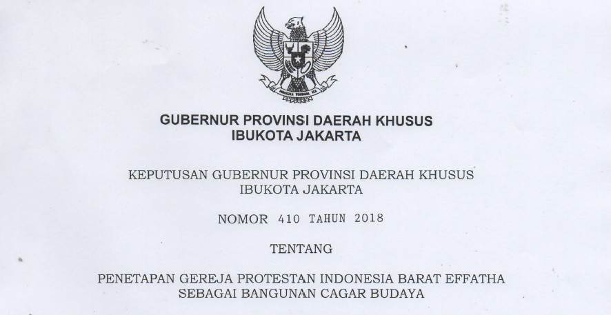 SK-Cagar Budaya-GPIB Effatha