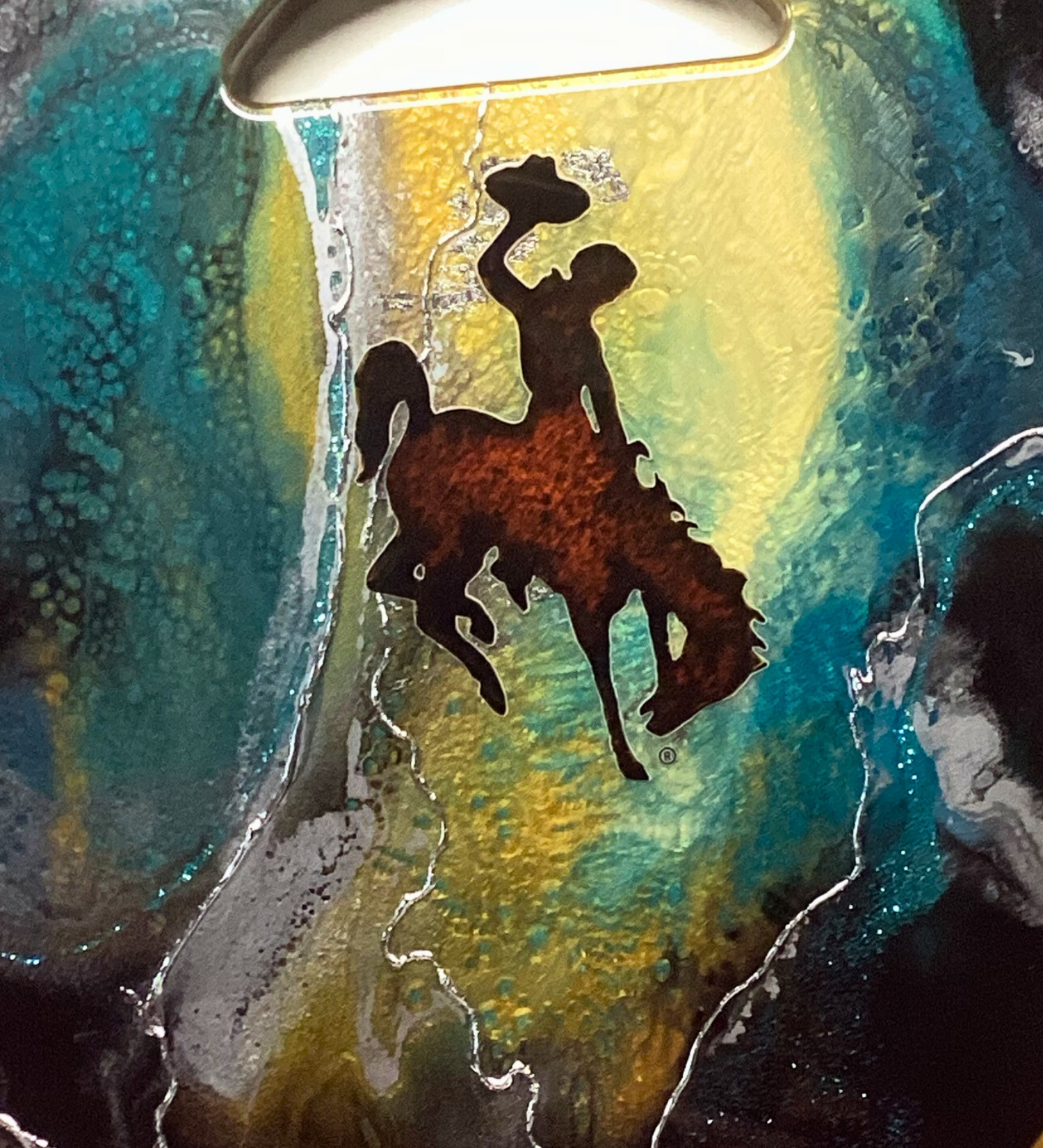 Wyoming Cowboy Resin Charcuterie Board | Handcrafted Western Serving Board