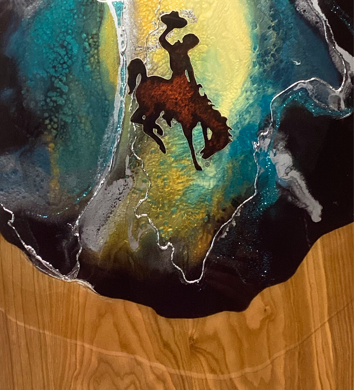 Wyoming Cowboy Resin Charcuterie Board | Handcrafted Western Serving Board