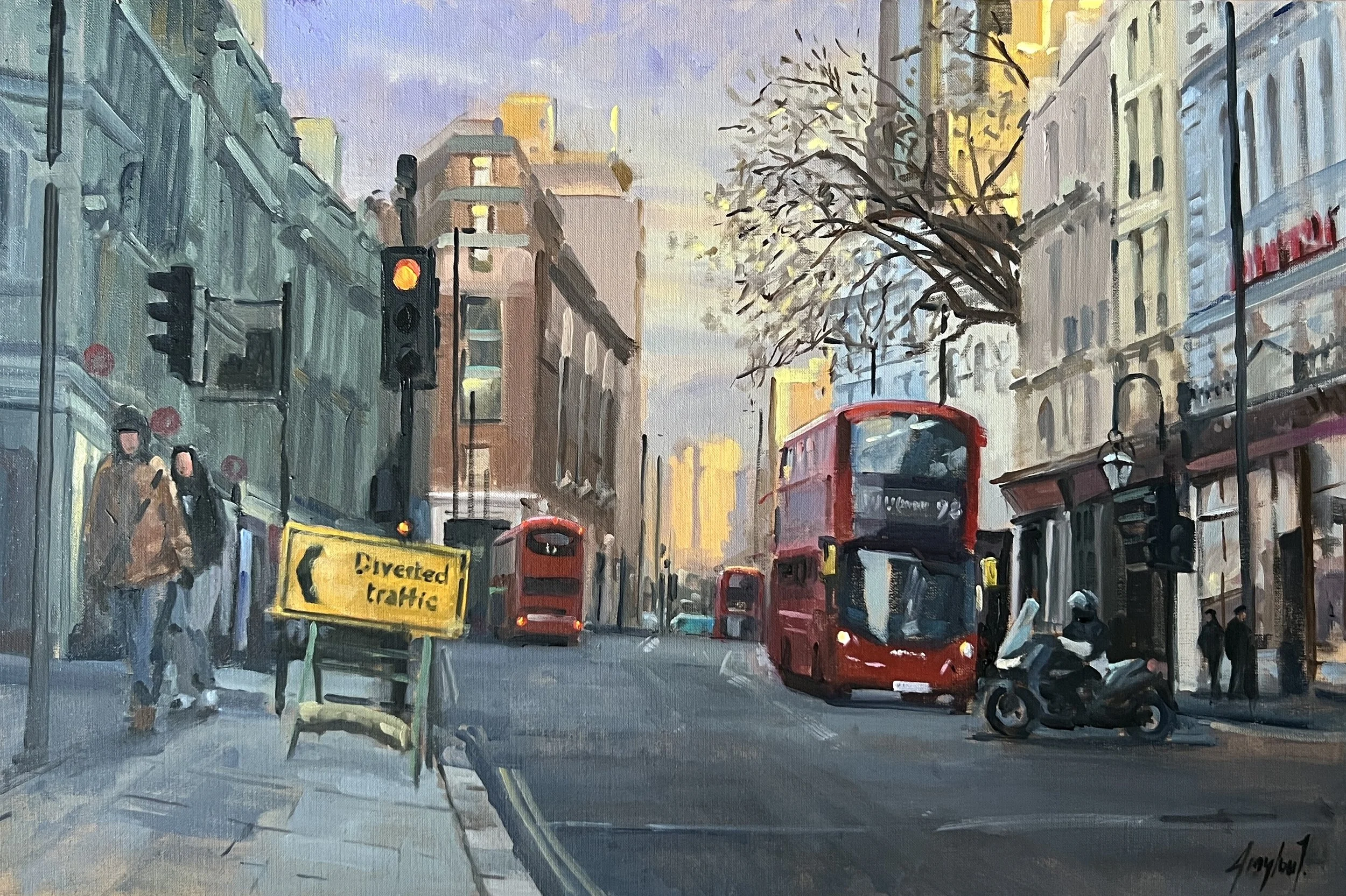 Sunset on Oxford Street