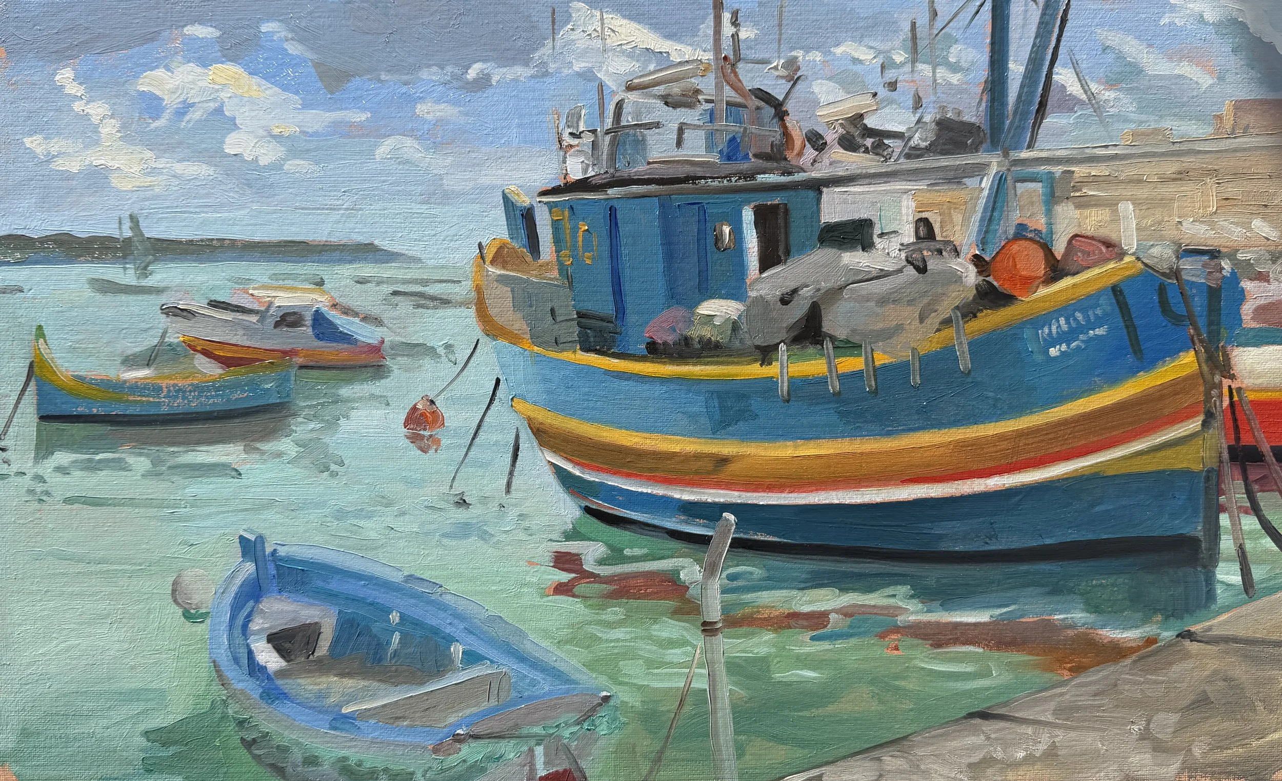 Marsaxlokk Essence: Original Oil Painting