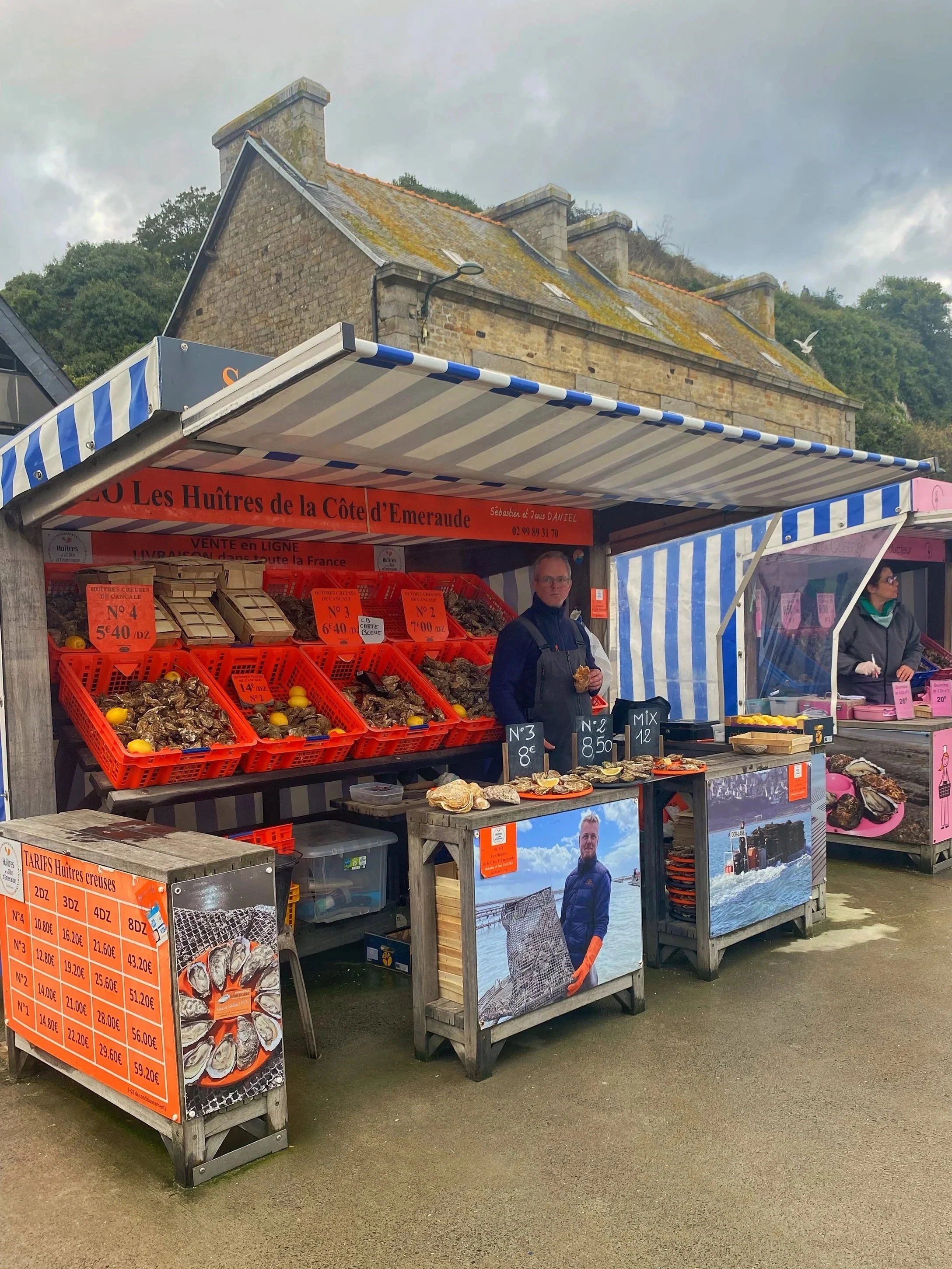 mercato ostriche cancale Bretagna