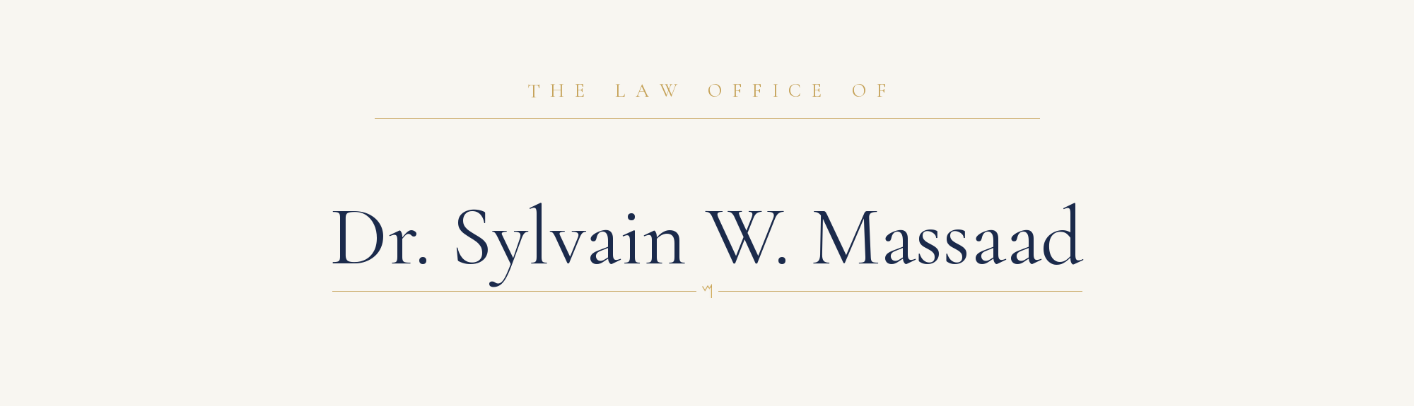 Logo of the law office of Dr. Sylvain W. Massaad in elegant font.