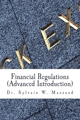 Cover of a book titled 'Financial Regulations (Advanced Introduction)' by Dr. Sylvain W. Massaad, with the word 'TICKEX' displayed on a textured background.